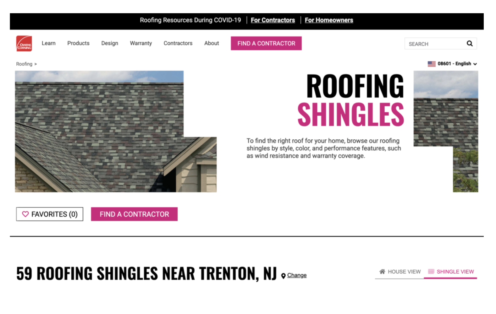 Our roofing company in Hamilton NJ serves all central NJ and provides quality roofing installations, replacements, and roof repairs using materials from companies like Owens Corning.
